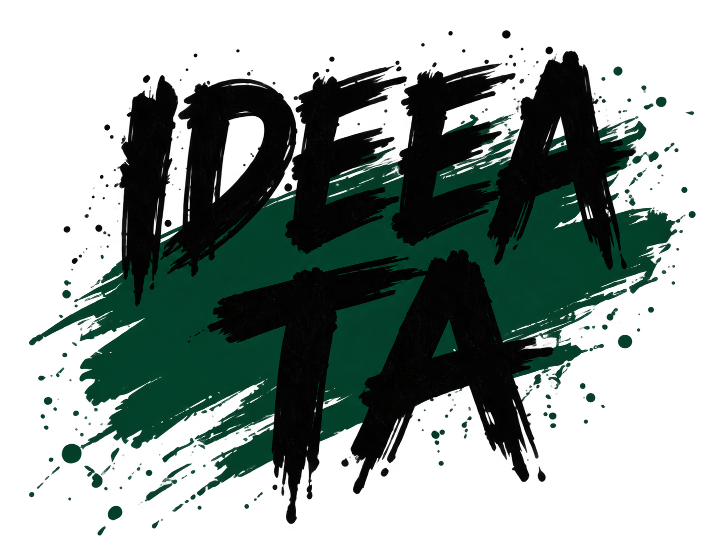 Print demonstrativ IDEEA TA cu pată verde; poate fi mutat pe tricou